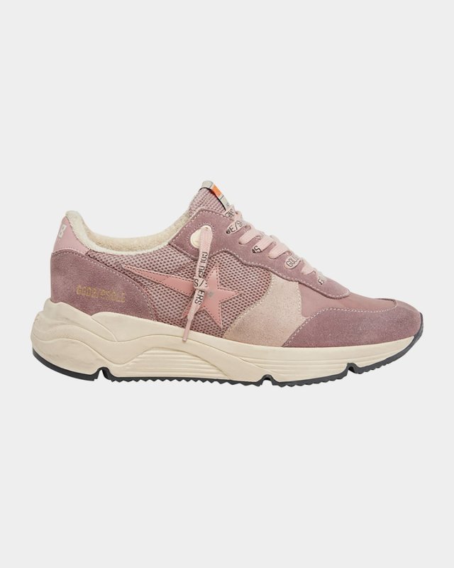 Running Sole Mixed Leather Sneakers